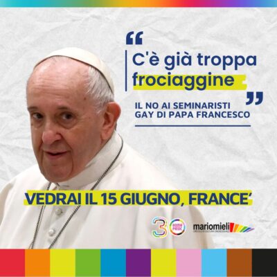 Il Roma Pride denuncia le dichiarazioni di Papa Francesco